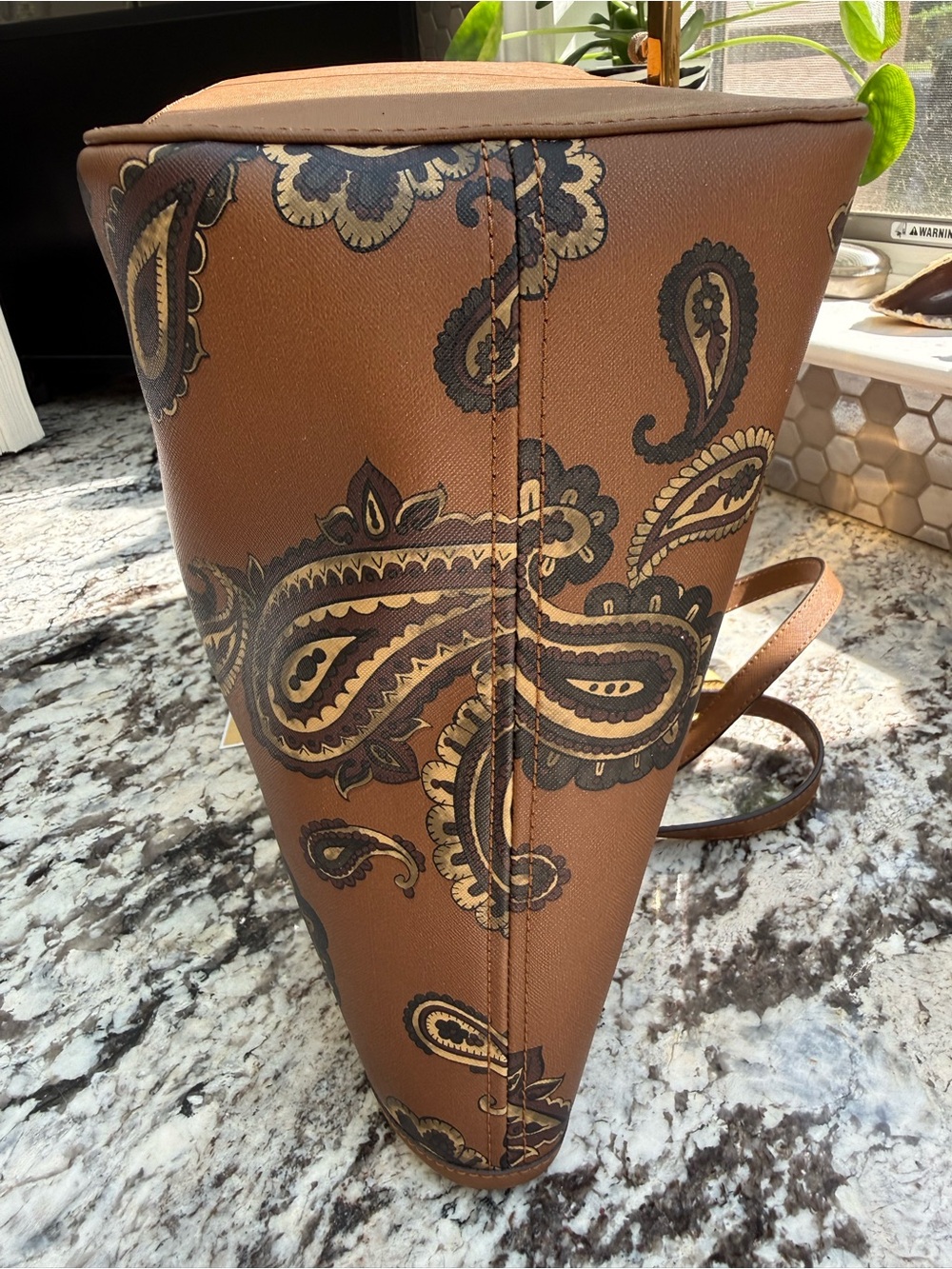 Michael Kors Brown Paisley Tote Bag - Picture 6 of 7